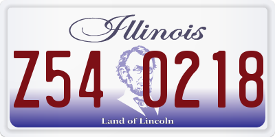 IL license plate Z540218