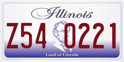 IL license plate Z540221