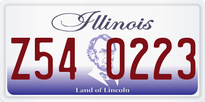 IL license plate Z540223