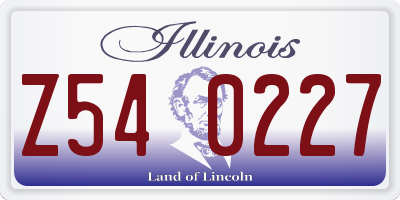IL license plate Z540227