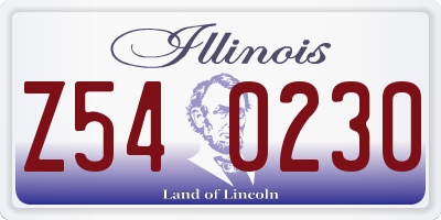 IL license plate Z540230