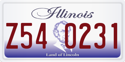IL license plate Z540231