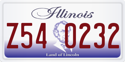 IL license plate Z540232