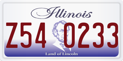 IL license plate Z540233