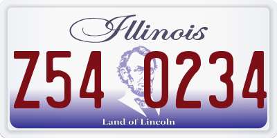 IL license plate Z540234