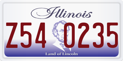 IL license plate Z540235