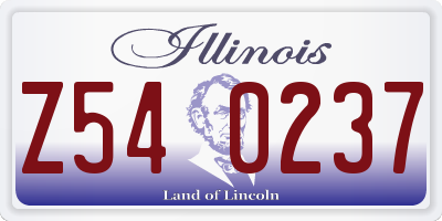 IL license plate Z540237