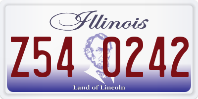 IL license plate Z540242