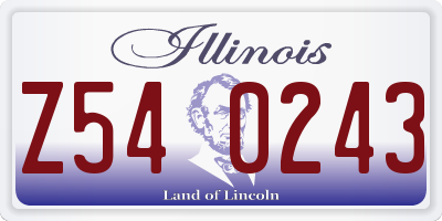 IL license plate Z540243