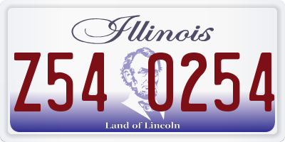 IL license plate Z540254