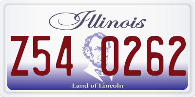 IL license plate Z540262