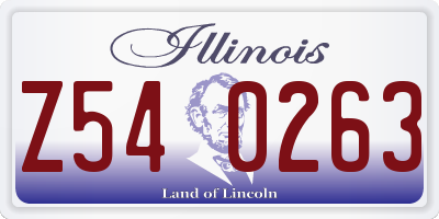 IL license plate Z540263