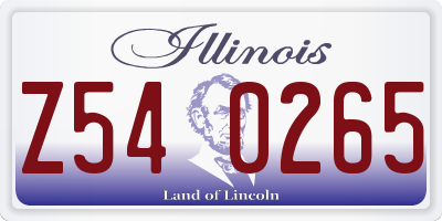 IL license plate Z540265