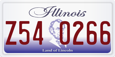IL license plate Z540266