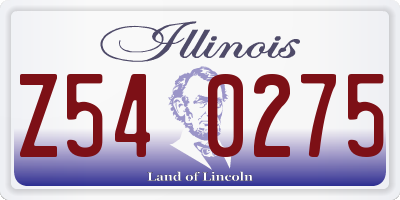 IL license plate Z540275