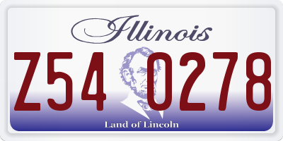IL license plate Z540278