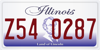 IL license plate Z540287
