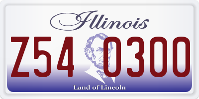 IL license plate Z540300