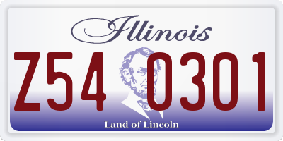 IL license plate Z540301