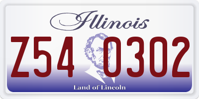 IL license plate Z540302