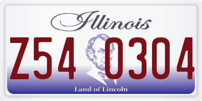 IL license plate Z540304