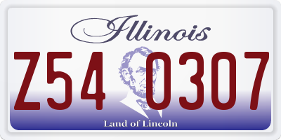 IL license plate Z540307