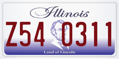 IL license plate Z540311