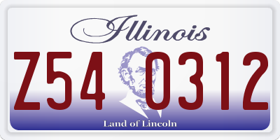 IL license plate Z540312