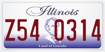 IL license plate Z540314