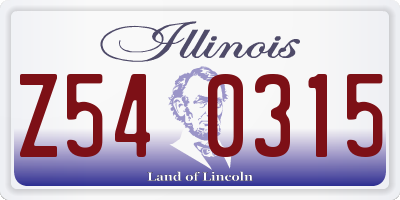 IL license plate Z540315