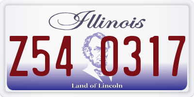 IL license plate Z540317