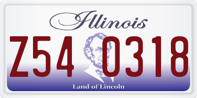 IL license plate Z540318