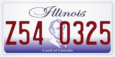 IL license plate Z540325
