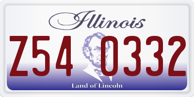 IL license plate Z540332