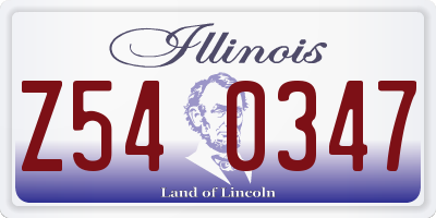 IL license plate Z540347