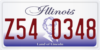 IL license plate Z540348