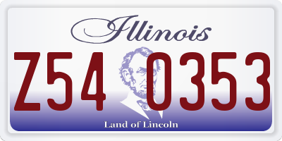 IL license plate Z540353