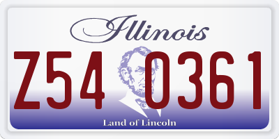 IL license plate Z540361