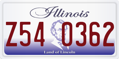 IL license plate Z540362