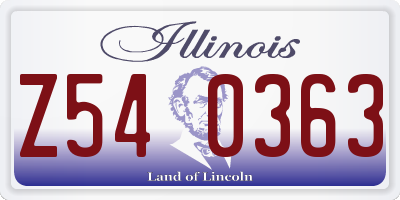 IL license plate Z540363