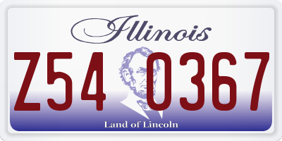 IL license plate Z540367