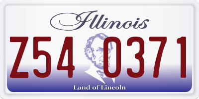 IL license plate Z540371