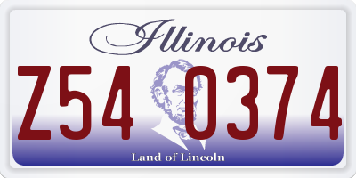 IL license plate Z540374