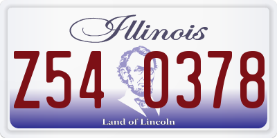 IL license plate Z540378