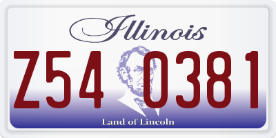 IL license plate Z540381