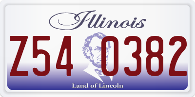 IL license plate Z540382