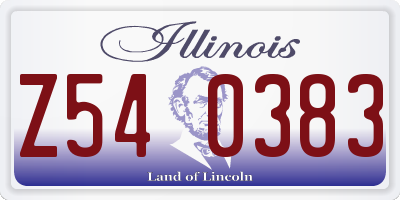 IL license plate Z540383