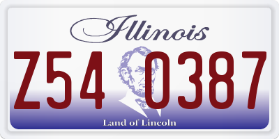 IL license plate Z540387