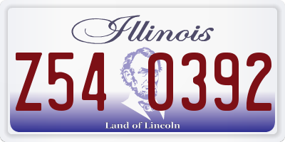 IL license plate Z540392