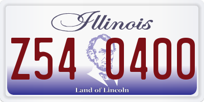 IL license plate Z540400